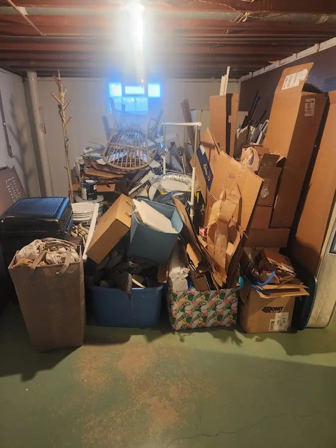 Roll-off dumpster container at job site for 2 Yard Dumpster Rental in Evanston